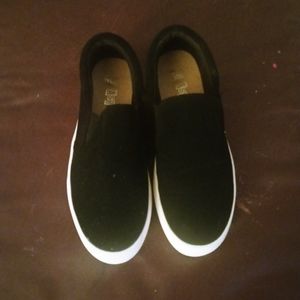 Ladies size six black slip on Brash shoes